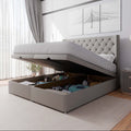 Washington Winged End Lift Ottoman Storage Divan Bed and Floor Standing Headboard